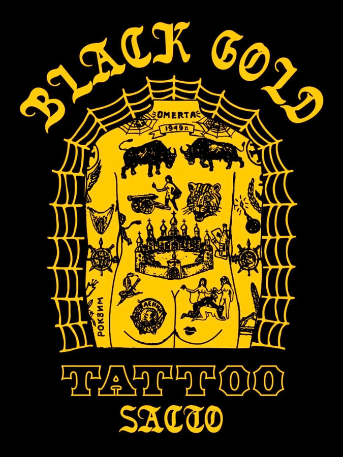 Black Gold Tattoo logo — Midtown Sacramento’s top tattoo shop since 2013, known for Traditional, Japanese, Fine-Line, and Custom Tattoos